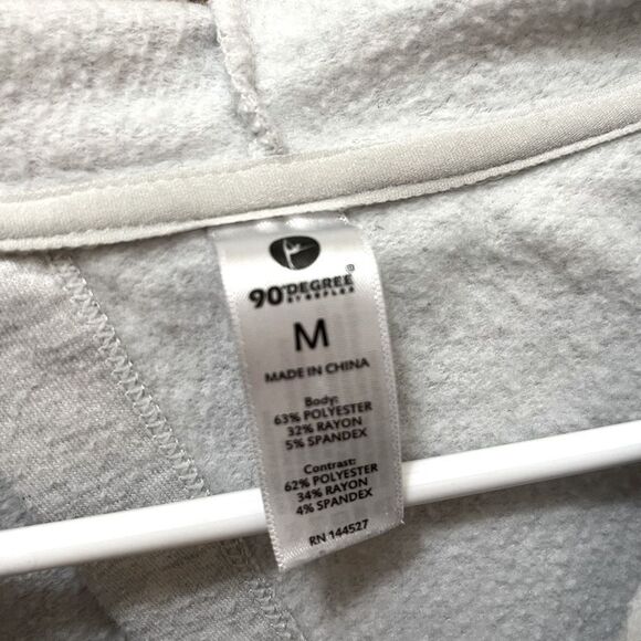 90 Degree By Reflex Gray Open-Back Workout Hoodie - Picture 5 of 5